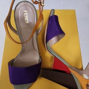 Fendi Women's Purple and Red Sandals